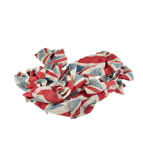 317 - A string of 20th century linen union jack bunting Each flag measuring 40cm x 21cm, with a freestandi... 