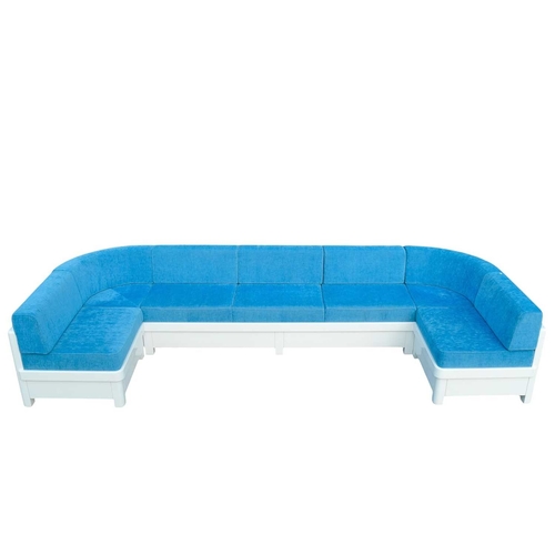 346 - ± Superyacht furnishings, a large upholstered outdoor seat of curved form. A contemporary design of ... 