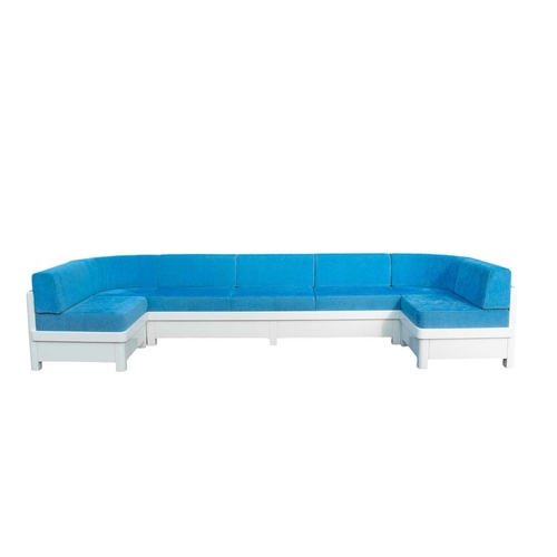 346 - ± Superyacht furnishings, a large upholstered outdoor seat of curved form. A contemporary design of ... 