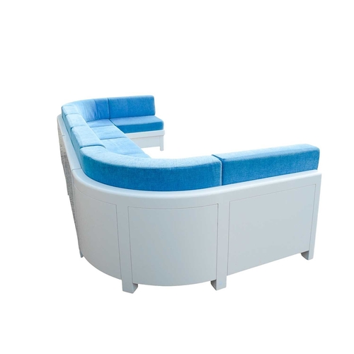 346 - ± Superyacht furnishings, a large upholstered outdoor seat of curved form. A contemporary design of ... 