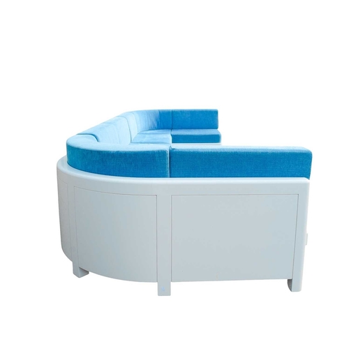 346 - ± Superyacht furnishings, a large upholstered outdoor seat of curved form. A contemporary design of ... 