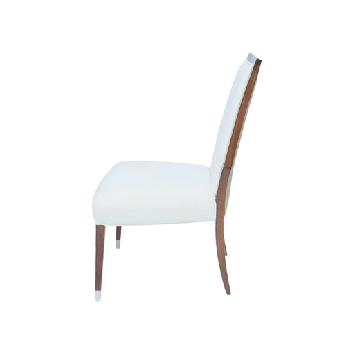 403 - ± Superyacht furnishings, a set of ten dining chairs. Highly laquered wood veneer legs with chrome p... 