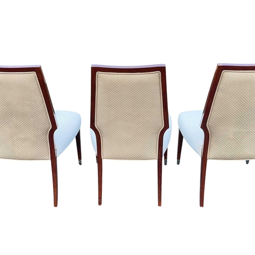 403 - ± Superyacht furnishings, a set of ten dining chairs. Highly laquered wood veneer legs with chrome p... 