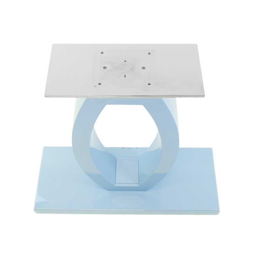 412 - ± Superyacht furnishings, a contemporary high gloss blue stand. Of abstract form, on a rectangular b... 