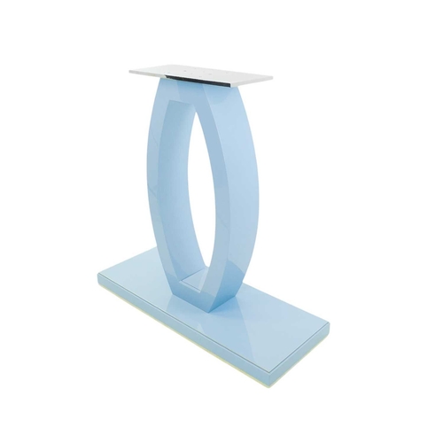 412 - ± Superyacht furnishings, a contemporary high gloss blue stand. Of abstract form, on a rectangular b... 