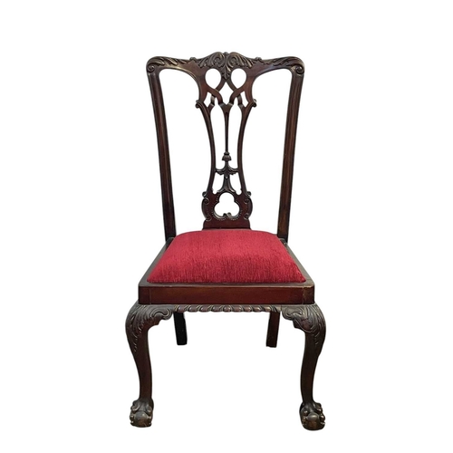 499 - A set of four Edwardian mahogany 'Chippendale' dining chairs, and two similar. With pierced vase spl... 