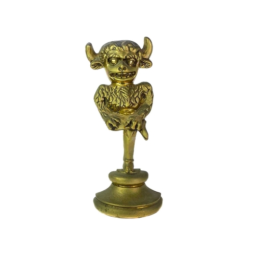 73 - A Victorian brass Lincoln imp door stop. Height 42cm.