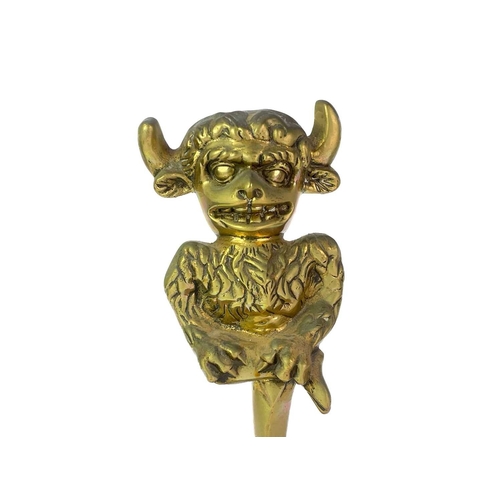 73 - A Victorian brass Lincoln imp door stop. Height 42cm.