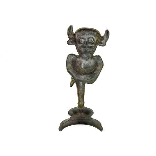 73 - A Victorian brass Lincoln imp door stop. Height 42cm.