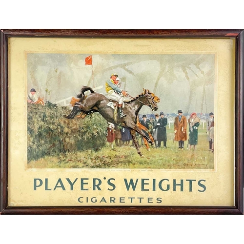 74 - A Player's Weights card advertising sign. Printed, after Gilbert Holiday with Reynoldstown, winner o... 