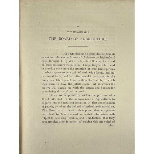 10 - (Economics) David Davies The Case of Labourers in Husbandry Stated and Considered..... First edition... 