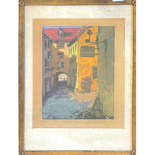 1031 - Frederick ROBERTS JOHNSON (1900-1986) St Nygatan, Sweden Pastel on paper, signed and titled to margi... 