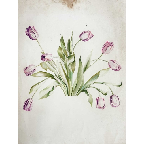 1037 - Frederick ROBERTS JOHNSON (1900-1986) Six floral studies Mixed media, three signed, with name or ini... 