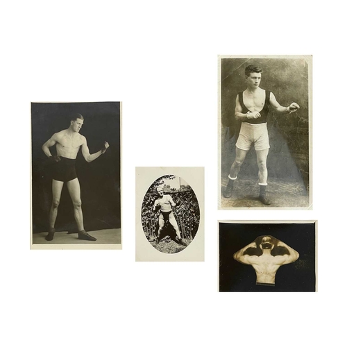 109 - (Boxing) A collection of twelve early 20th century photos and postcards Depicting boxers and body bu... 