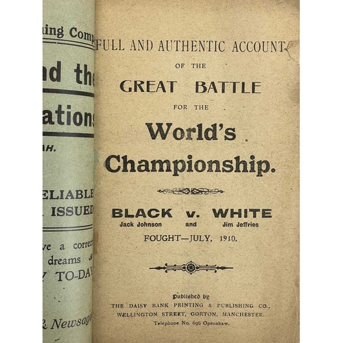 112 - (Boxing) Black v White. Full and Authentic Account of the Great Battle for the World’s Championship ... 