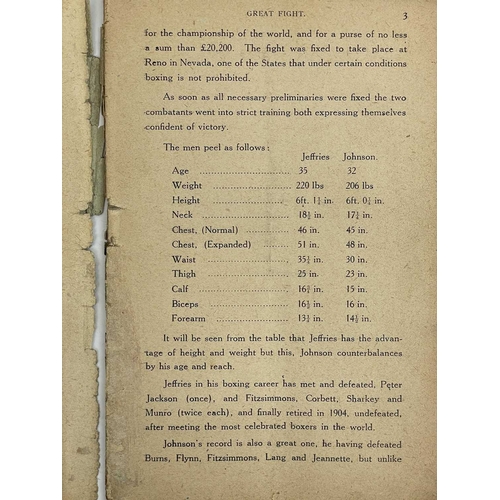 112 - (Boxing) Black v White. Full and Authentic Account of the Great Battle for the World’s Championship ... 