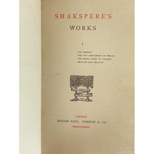 122 - William Shakespeare Twelve volumes White parchment boards with red lettering to front and spine, pub... 