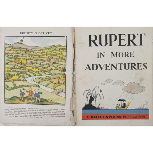 131 - (Children's Books) Rupert the Bear Various annuals Five volumes 1944, 1945, 1946, 1947, 1948, pictor... 