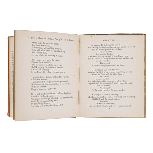 132 - Dylan Thomas Deaths and Entrances First edition, 12mo, bright orange cloth lettered in gilt, unclipp... 