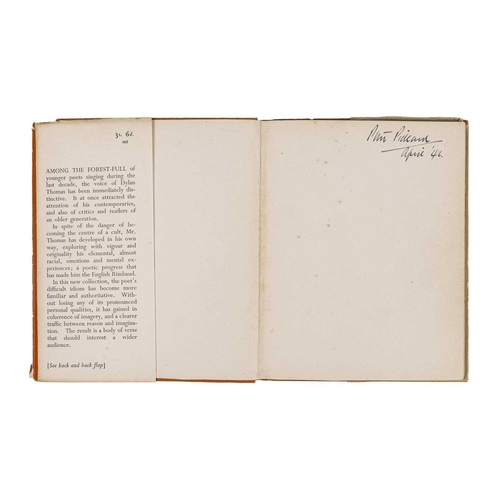 132 - Dylan Thomas Deaths and Entrances First edition, 12mo, bright orange cloth lettered in gilt, unclipp... 