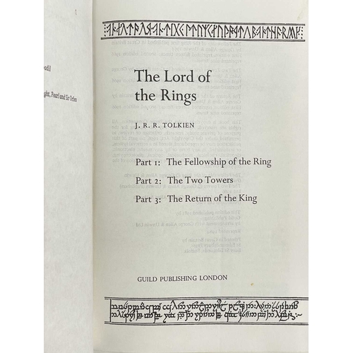 134 - J. R. R. Tolkien The Hobbit Fourth edition, full faux leather with ornate gilt decorations, maps to ... 