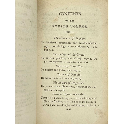 137 - Augustus von Kotzebue Travels through Italy in the Years 1804 and 1805 First English edition, four v... 