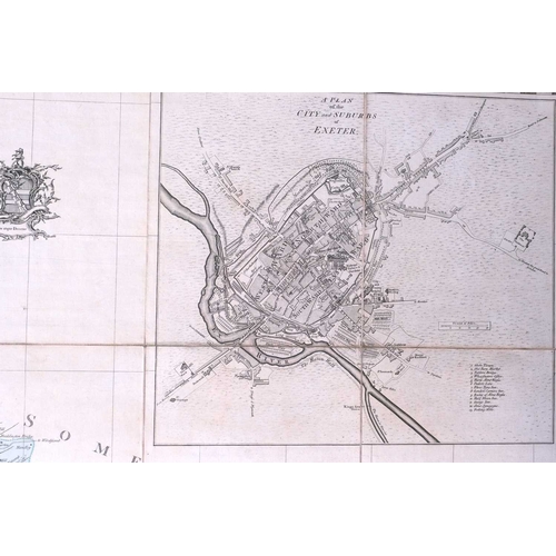 14 - (Devon) Benjamin Donn A Map of the County of Devon, with the City of Exeter Large format engraved co... 