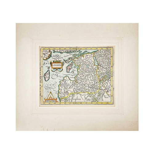 140 - (Poland) Livonia or Liefland Copper engraved map with fine hand colouring Leaf 159 and 160, English ... 