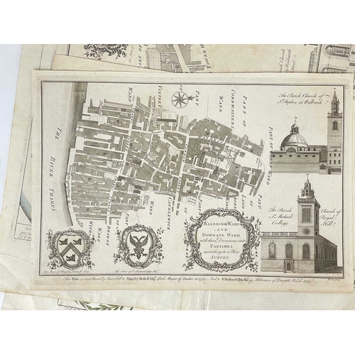 152 - (London) John Stow (1524/25–1605) Twenty copper engraved maps [A Survey of the Cities of London and ... 