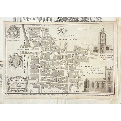 152 - (London) John Stow (1524/25–1605) Twenty copper engraved maps [A Survey of the Cities of London and ... 