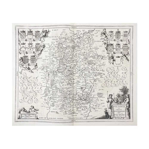 153 - Eighteenth Century Maps Seven Jan Jansson. 'Wiltonia sive comitatus Wiltoniensis Anglis Wilshire,' u... 