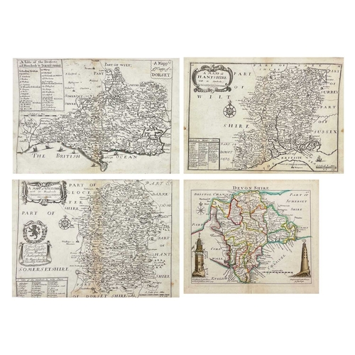 170 - Nine early maps George Bickham (Snr & Jnr). 'A Map of Glocester Shire,' engraved perspective with ca... 