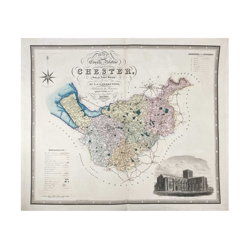 181 - C. & J. Greenwood Two county maps. A Map of the County Palatine of Chester by C. & J. Greenwood from... 