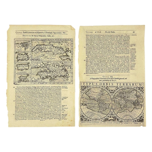 188 - Four early maps 'Typus Orbis Terrarum,' double hemisphere engraved map based on Mercator`s famous wo... 