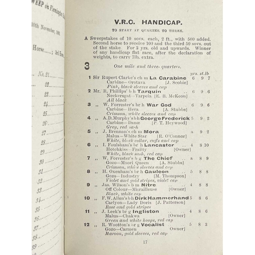 2 - (Australian Horse Racing) Victoria Racing Club 1900. Spring Meeting Official Programme. Steeplechase... 