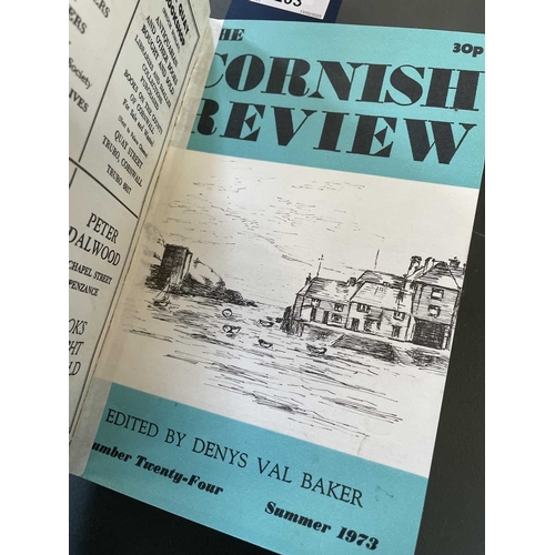 203 - Deny Val Baker (ed) The Cornish Review Volumes 1 to 27 of the second series, bound in a uniform gree... 