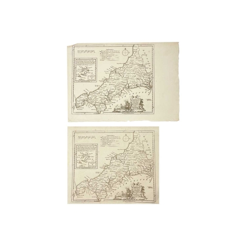 205 - (Cornwall) A fine collection of (mostly) scarce maps Richard Blome. 'A Table of the Hundreds in the ... 