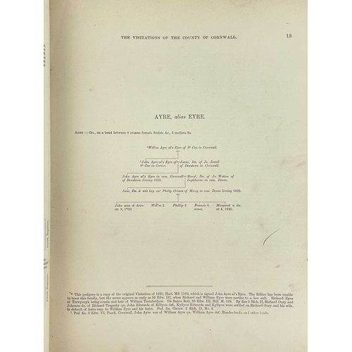 207 - (Cornwall) Lieutenant-Colonel J. L. Vivian (additions by) The Visitations Of Cornwall Comprising The... 