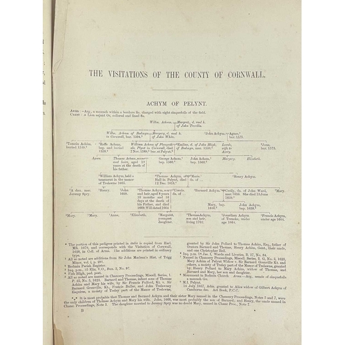 207 - (Cornwall) Lieutenant-Colonel J. L. Vivian (additions by) The Visitations Of Cornwall Comprising The... 