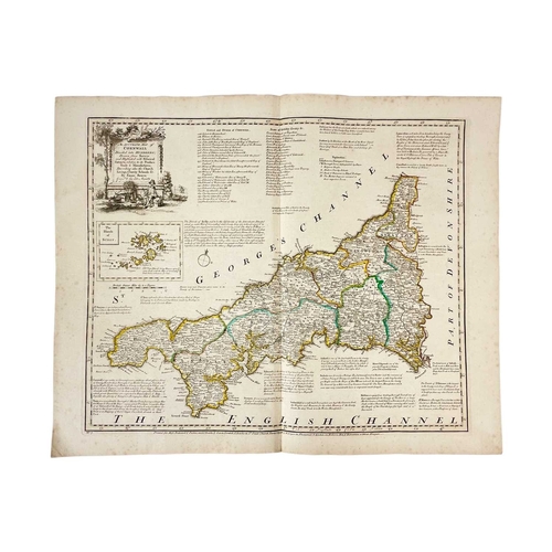 212 - (Cornwall) Thomas Kitchin (1718-84) A New Improved Map of Cornwall from the Best Surveys and Intelli... 