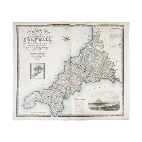 214 - (Cornwall) C. &. J. Greenwood Map of the County of Cornwall, from an Actual Survey made in the Years... 