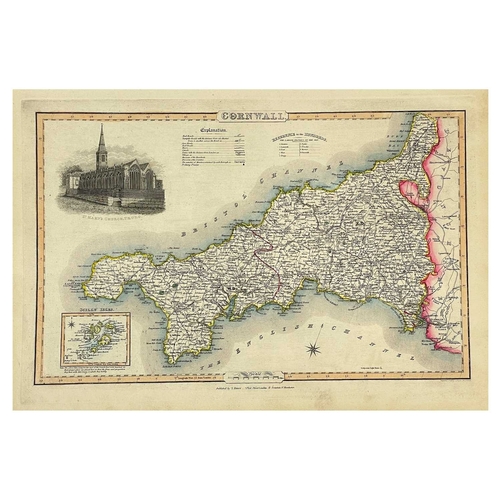 216 - (Cornwall) John Harrison and Edward Sudlow A Map of Cornwall Engraved From An Actual Survey Copper e... 