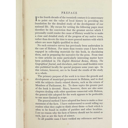 221 - (Cornwall) H. Spencer Toy The Cornish Pocket Borough Signed by the author to the title page, origina... 