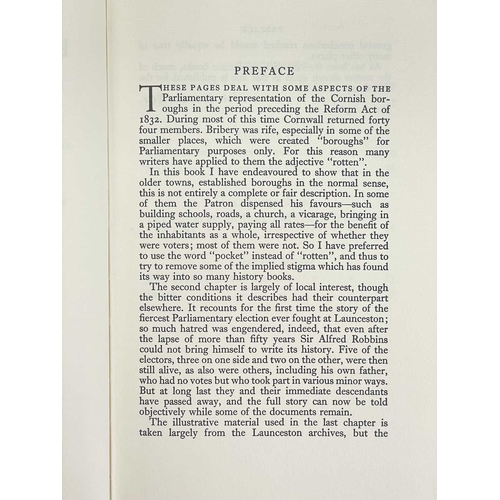 221 - (Cornwall) H. Spencer Toy The Cornish Pocket Borough Signed by the author to the title page, origina... 