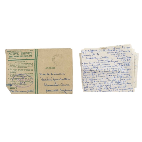 225 - (Cornwall and WW2) A Remarkable Archive of WWII Letters (1942–1946) Melville Truran, No. 35 (Army Co... 