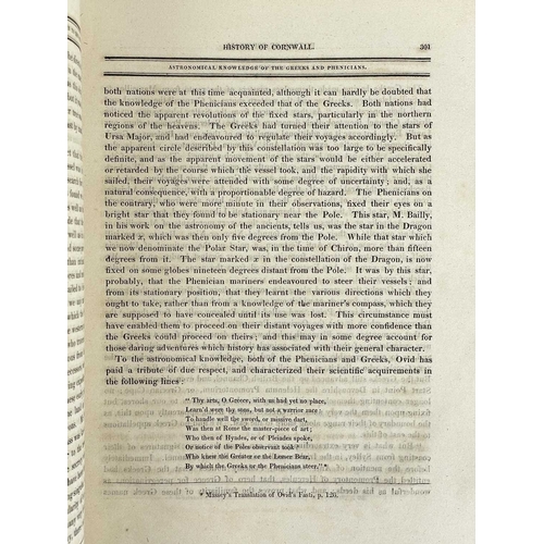 229 - (Cornwall) Fortescue Hitchins (compiler) and Samuel Drew of St Austell (ed). The History of Cornwall... 