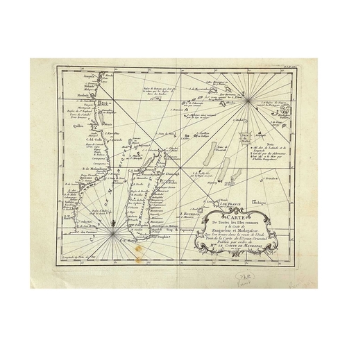 254 - (Indian Ocean and Africa) Jacues-Nicolas Bellin (1703-1772) Nine copper engraved maps J. Cary after ... 