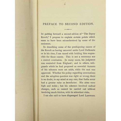 258 - Two works Lt-Gen McLeod Innes VC. 'The Sepoy Revolt’,' second edition, original red cloth with some ... 