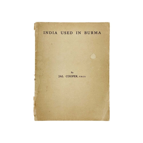 264 - (India and Philately) Four works Jal Cooper. 'India Used in Burma,' thin card wraps splitting to spi... 