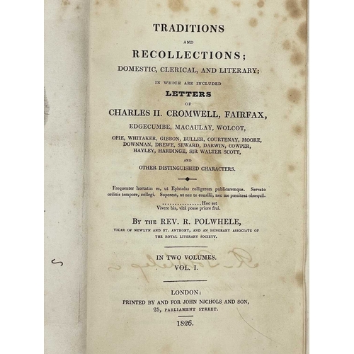 275 - Richard Polwhele Traditions and Recollections; Domestic, Clerical, and Literary; In Which are Includ... 